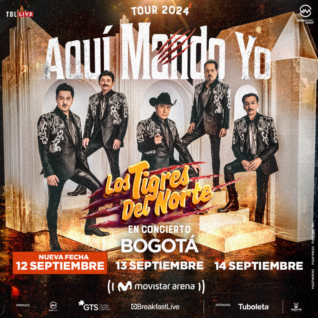 LOS TIGRES DEL NORTE SON INDOMABLES: SE ABRE TERCERA FECHA EN EL MOVISTAR ARENA EN BOGOTÁ