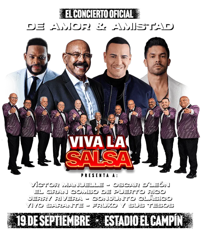 VIVA LA SALSA, el concierto oficial de Amor & Amistad, reunirá a una alineación estelar de artistas que han hecho historia en el universo de la salsa.