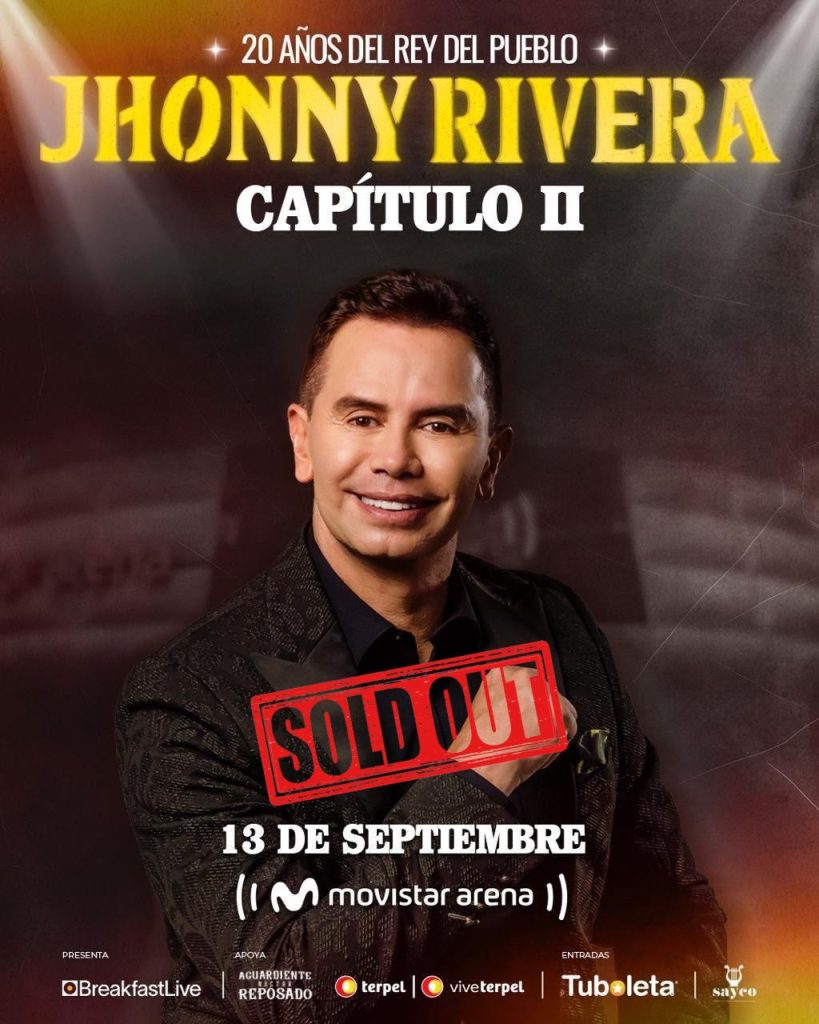 JHONNY RIVERALLEGA AL MOVISTAR ARENA PARA SU SEGUNDO SOLD OUT