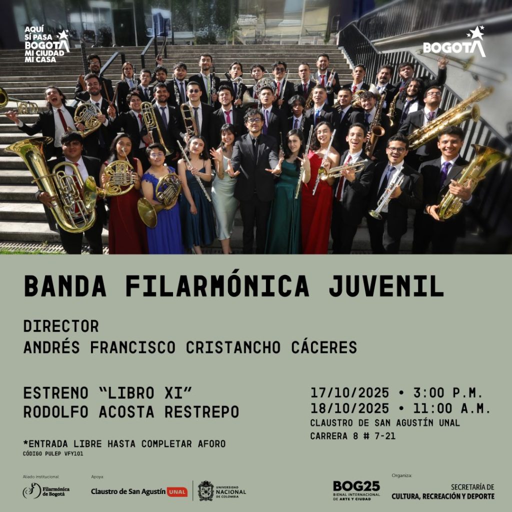 El Claustro de San Agustín recibe a la Banda Filarmónica Juvenil en el marco de la Bienal BOG25