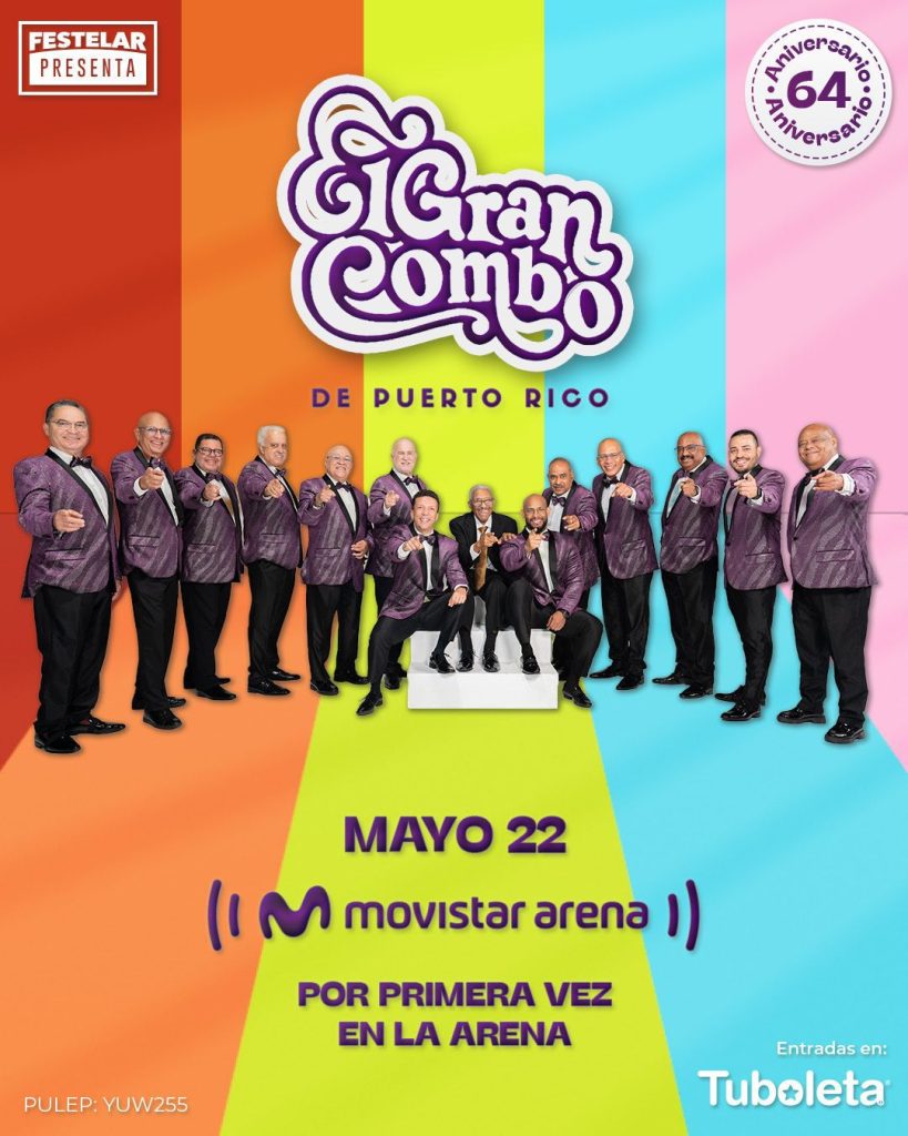 El Gran Combo de Puerto Rico llega por primera vez al Movistar Arena para celebrar 64 años de aniversario