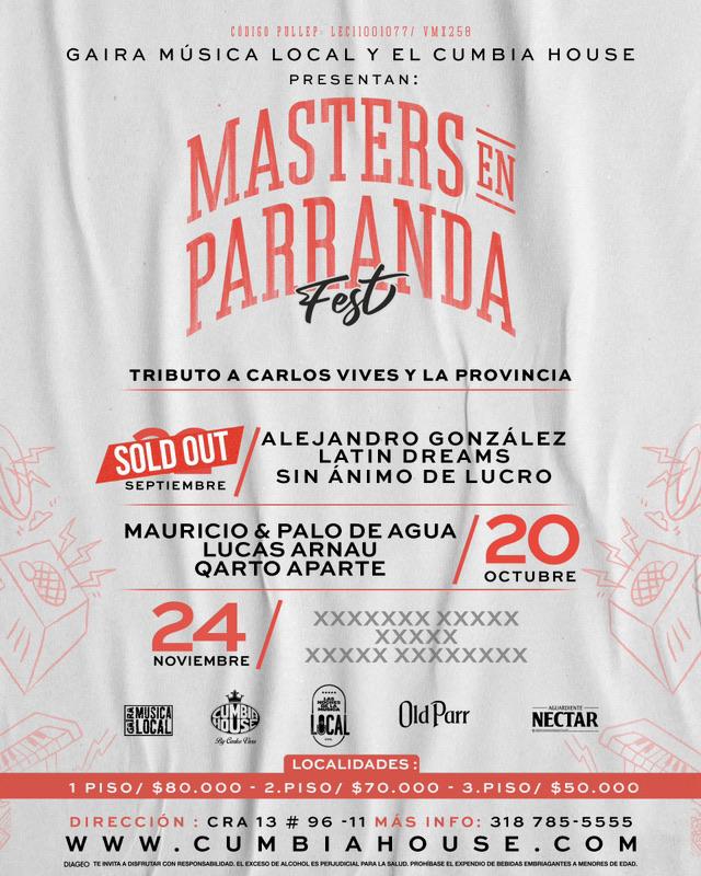 MASTERS EN PARRANDA FEST(SEGUNDA FECHA)UN TRIBUTO A CARLOS VIVES Y LA PROVINCIA