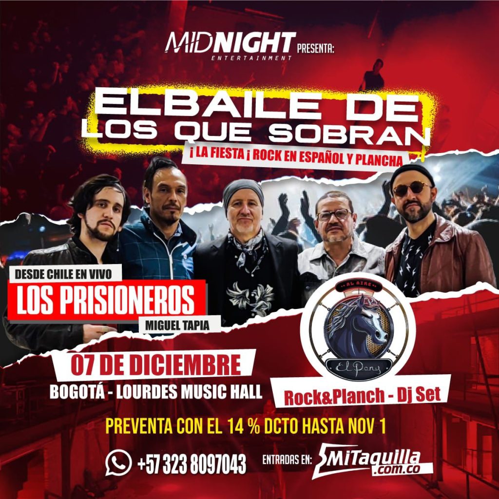 Los Prisioneros Regresan a Colombia con Miguel Tapia¡Un Concierto Imperdible!