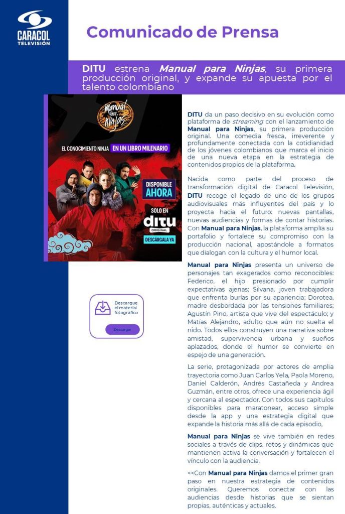 DITU estrena Manual para Ninjas, su primera producción original, y expande su apuesta por el talento colombiano